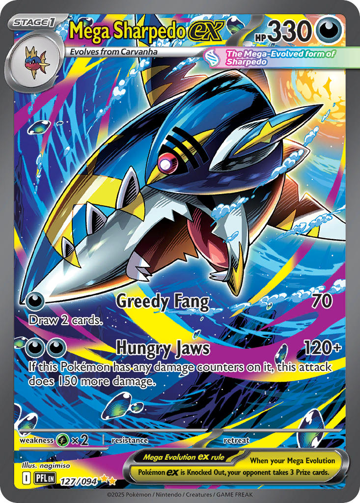 Mega Sharpedo ex - Phantasmal Flames (Special Illustration Rare) [PFL-127] English / Near Mint / Normal