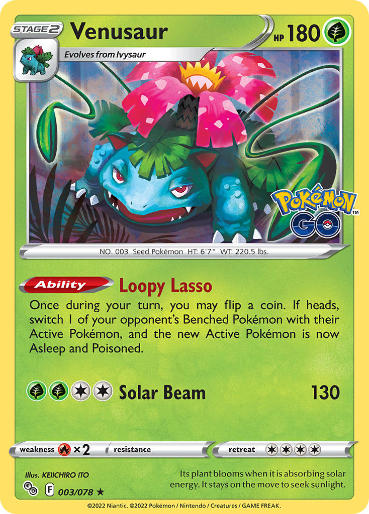 Venusaur - Pokémon GO (Holo Rare) [PGO-003] English / Near Mint / Reverse-Holo Normal