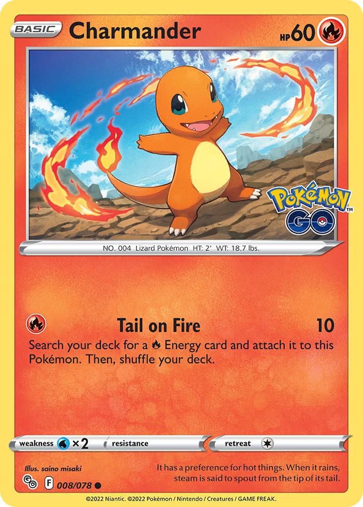 Charmander - Pokémon GO (Common) [PGO-008] English / Near Mint / Normal