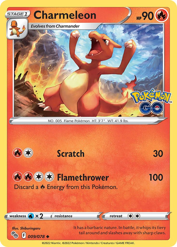 Charmeleon - Pokémon GO (Uncommon) [PGO-009] English / Near Mint / Normal
