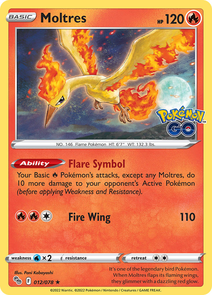 Moltres - Pokémon GO (Holo Rare) [PGO-012] English / Near Mint / Normal
