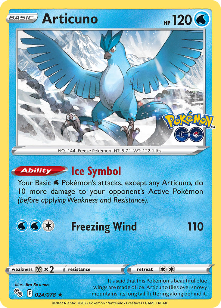 Articuno - Pokémon GO (Holo Rare) [PGO-024] English / Near Mint / Reverse-Holo Normal