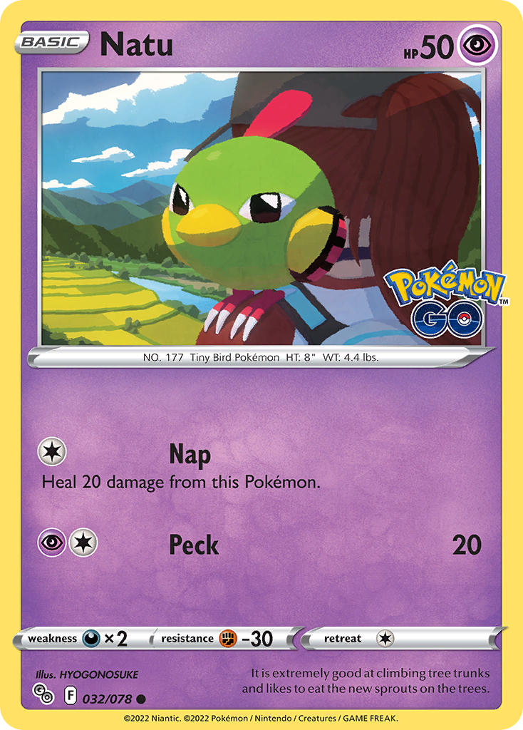 Natu - Pokémon GO (Common) [PGO-032] English / Near Mint / Normal