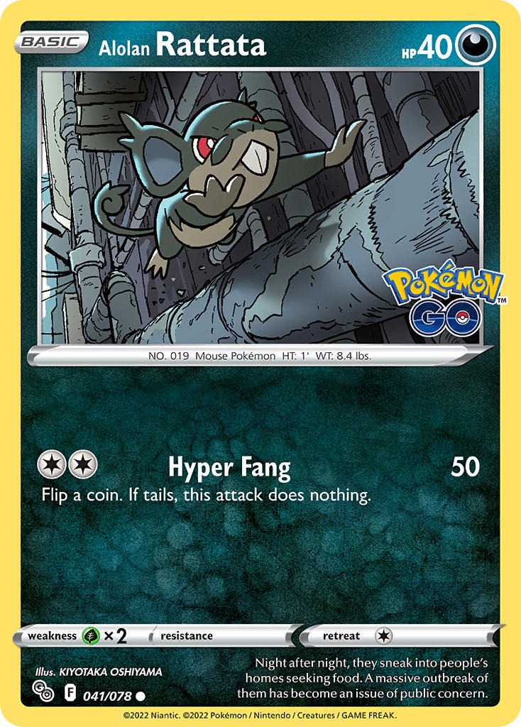 Alolan Rattata - Pokémon GO (Common) [PGO-041] English / Near Mint / Normal