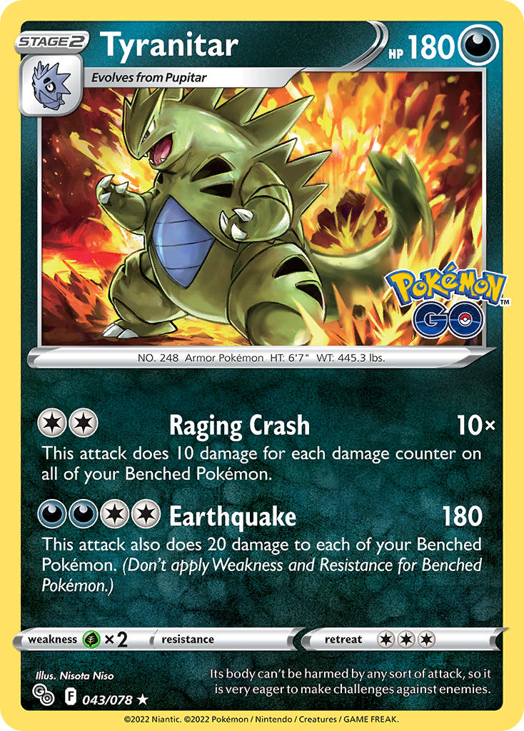 Tyranitar - Pokémon GO (Holo Rare) [PGO-043] English / Near Mint / Normal
