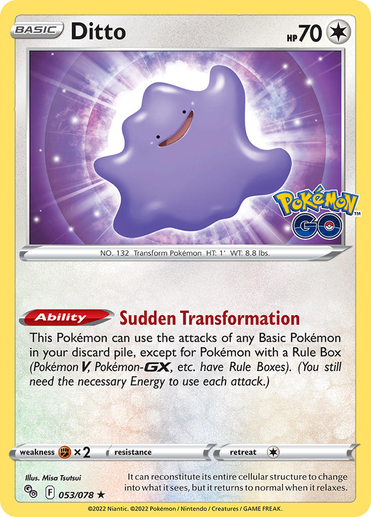 Ditto - Pokémon GO (Holo Rare) [PGO-053] English / Near Mint / Normal