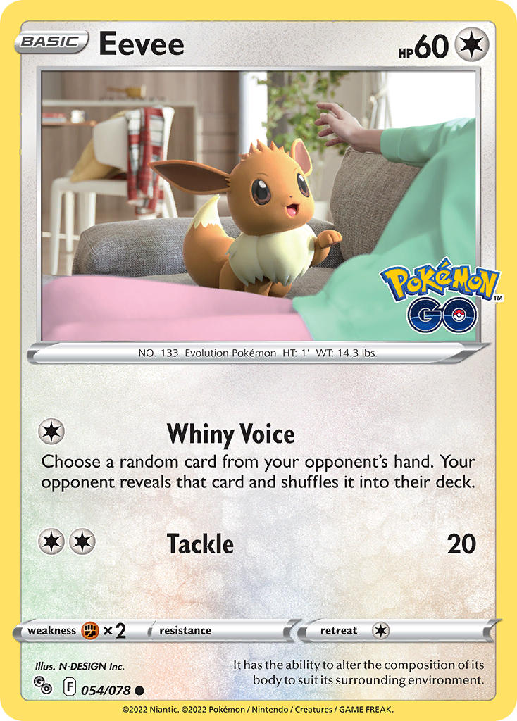 Eevee - Pokémon GO (Common) [PGO-054] English / Near Mint / Normal