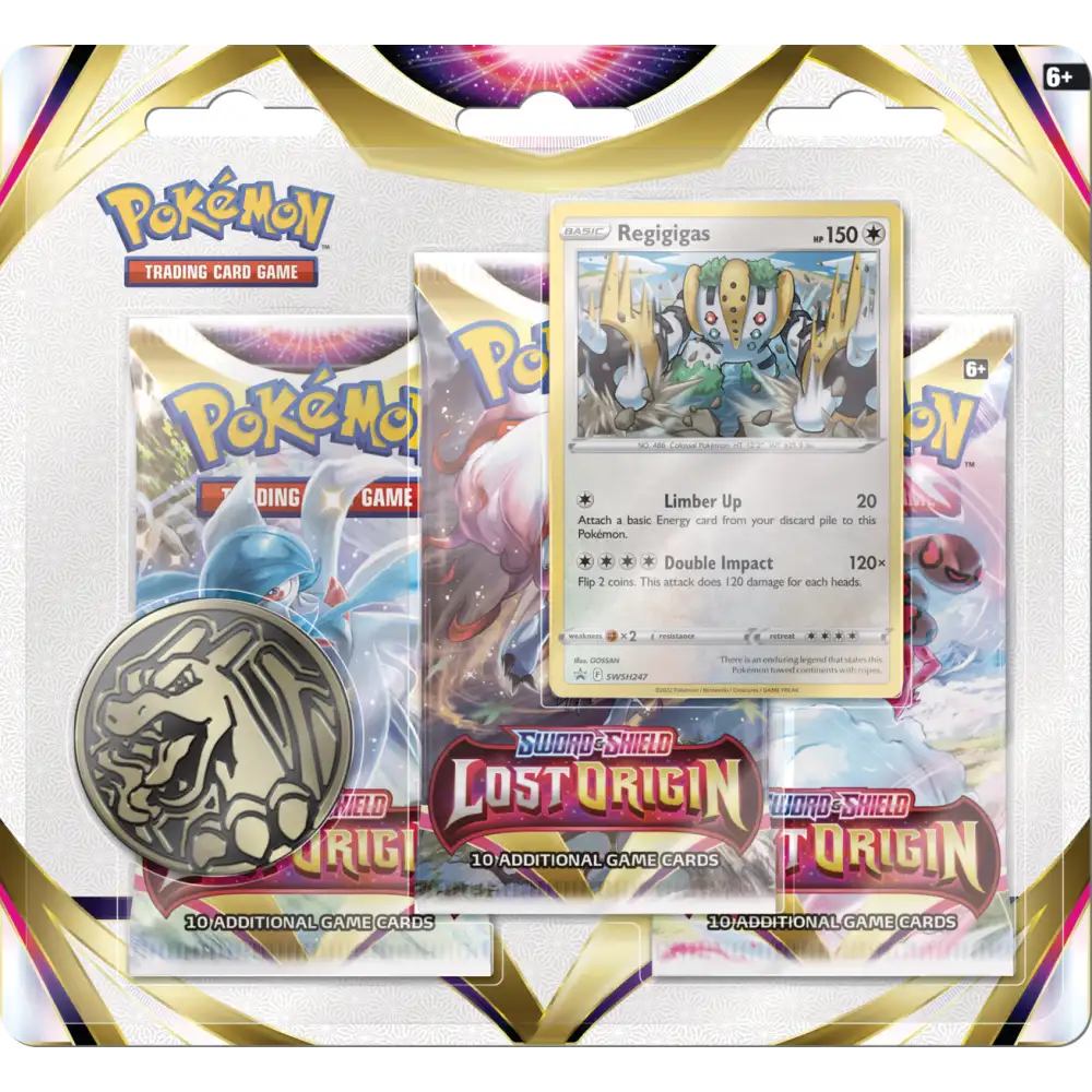 Pokémon TCG: Sword & Shield: Lost Origin 3-Pack Blister - Regigigas Promo