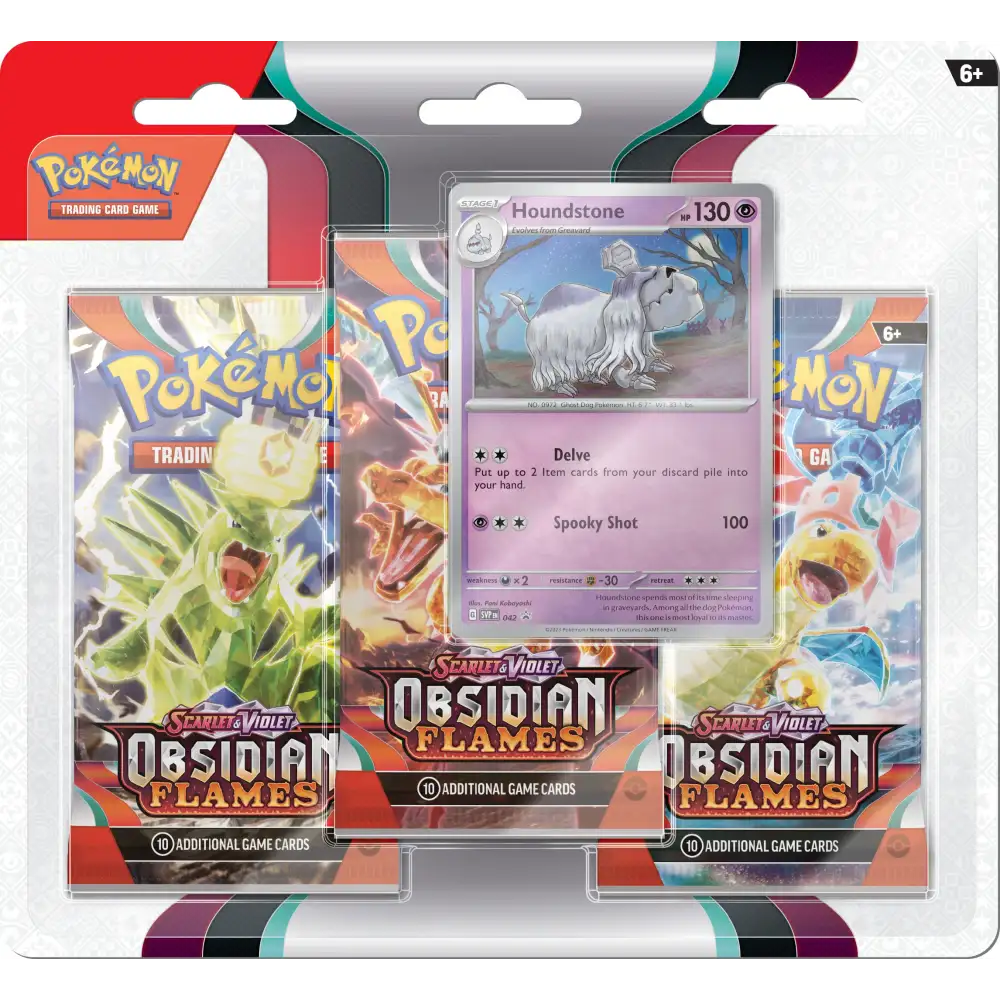 Pokémon TCG: Scarlet & Violet: Obsidian Flames 3-Pack Blister Pack - Houndstone