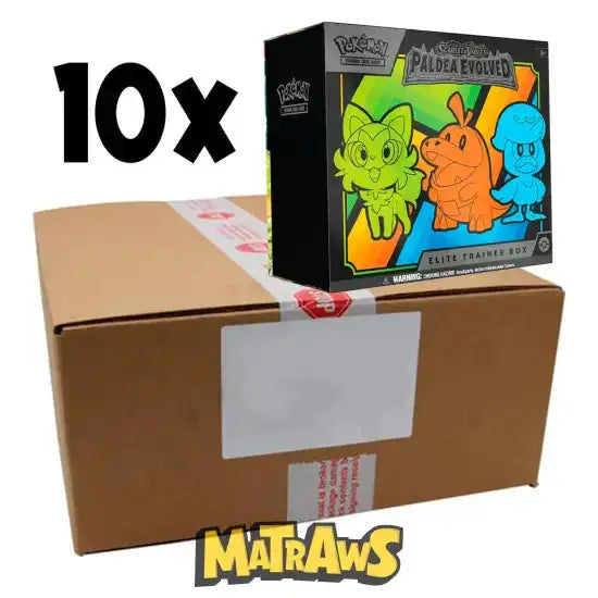 Pokémon TCG: Scarlet & Violet Paldea Evolved - Elite Trainer Box - Case med 10 stk. Samlekort Pokémon 