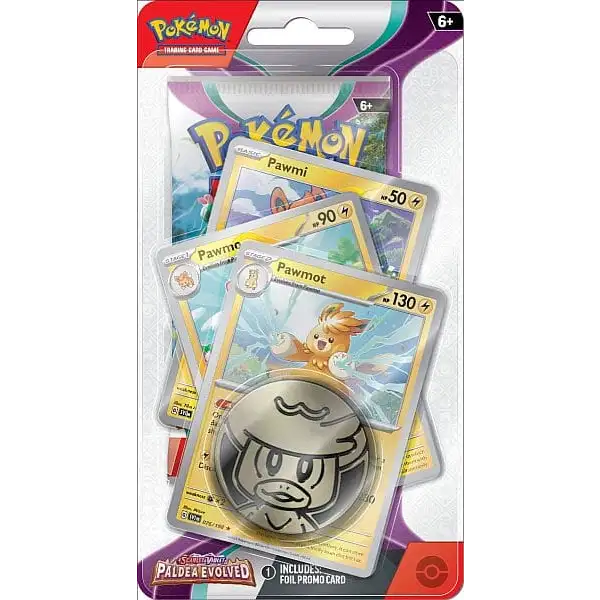 Pokémon TCG: Scarlet & Violet: Paldea Evolved Premium Checklane Blister - Pawmot Evolution Line