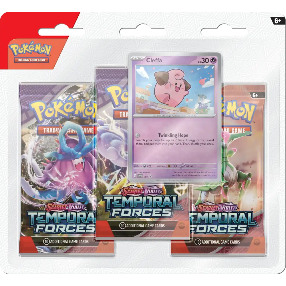 Pokémon TCG: Scarlet & Violet: Temporal Forces 3-Pack Blister - Cleffa