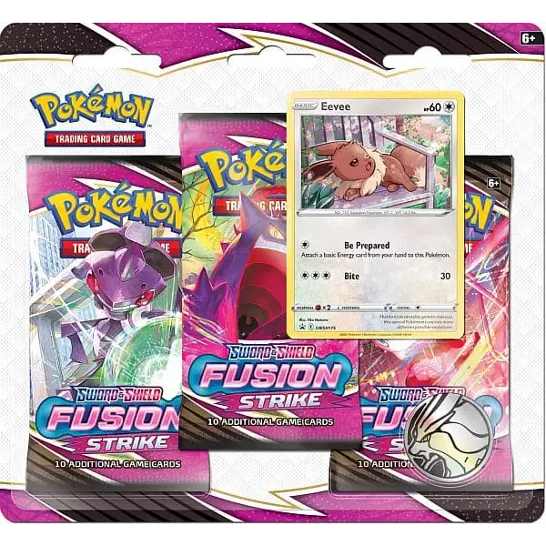 Pokémon TCG: Sword & Shield Fusion Strike - 3-Pack Blister - Eevee Promo Samlekort Pokémon 