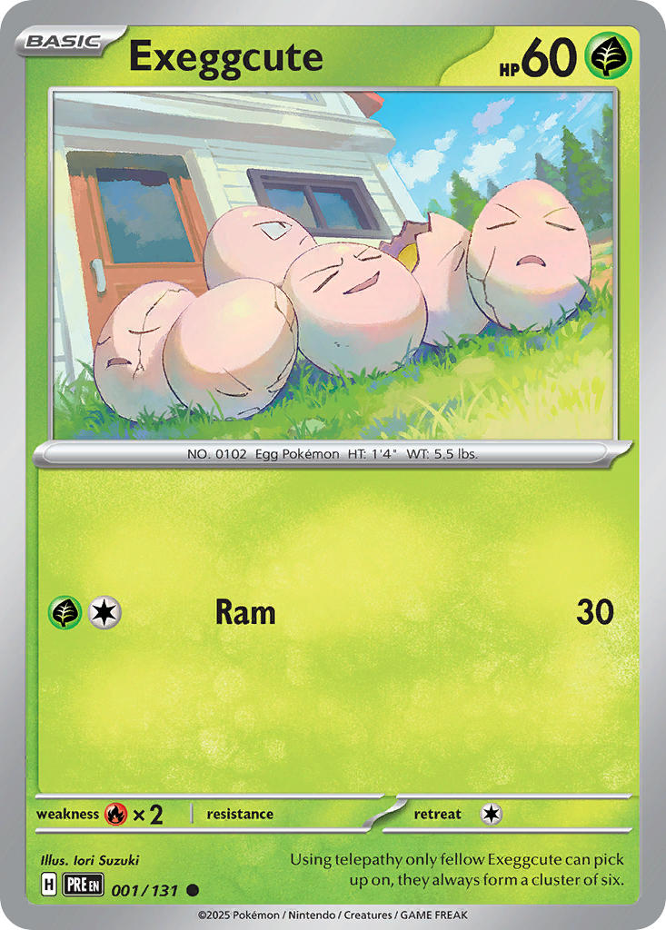 Exeggcute⁣ - Prismatic Evolutions⁣ (Common)⁣ [001] English / Near Mint / Reverse-Holo Normal