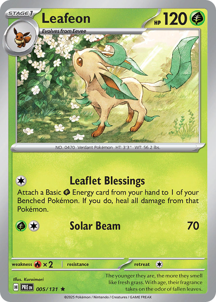 Leafeon⁣ - Prismatic Evolutions⁣ (Rare)⁣ [005] English / Near Mint / Reverse-Holo Normal