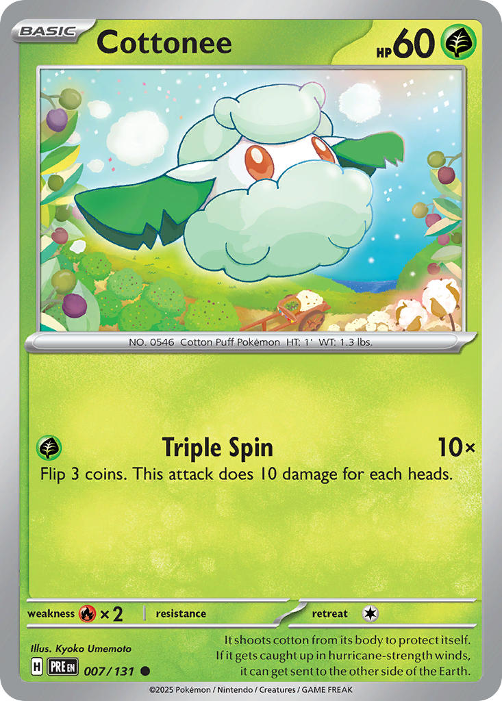 Cottonee - Prismatic Evolutions (Common) [007] Kortspil