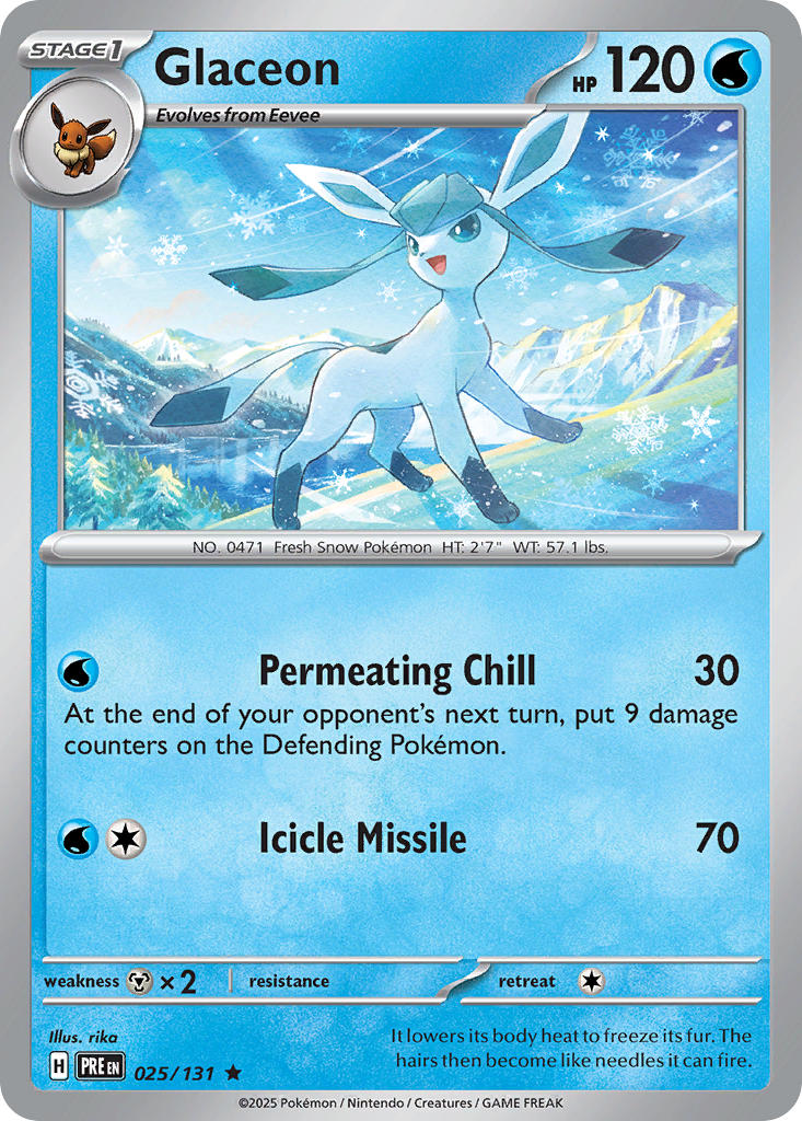 Glaceon⁣ - Prismatic Evolutions⁣ (Rare)⁣ [025] English / Near Mint / Reverse-Holo Normal