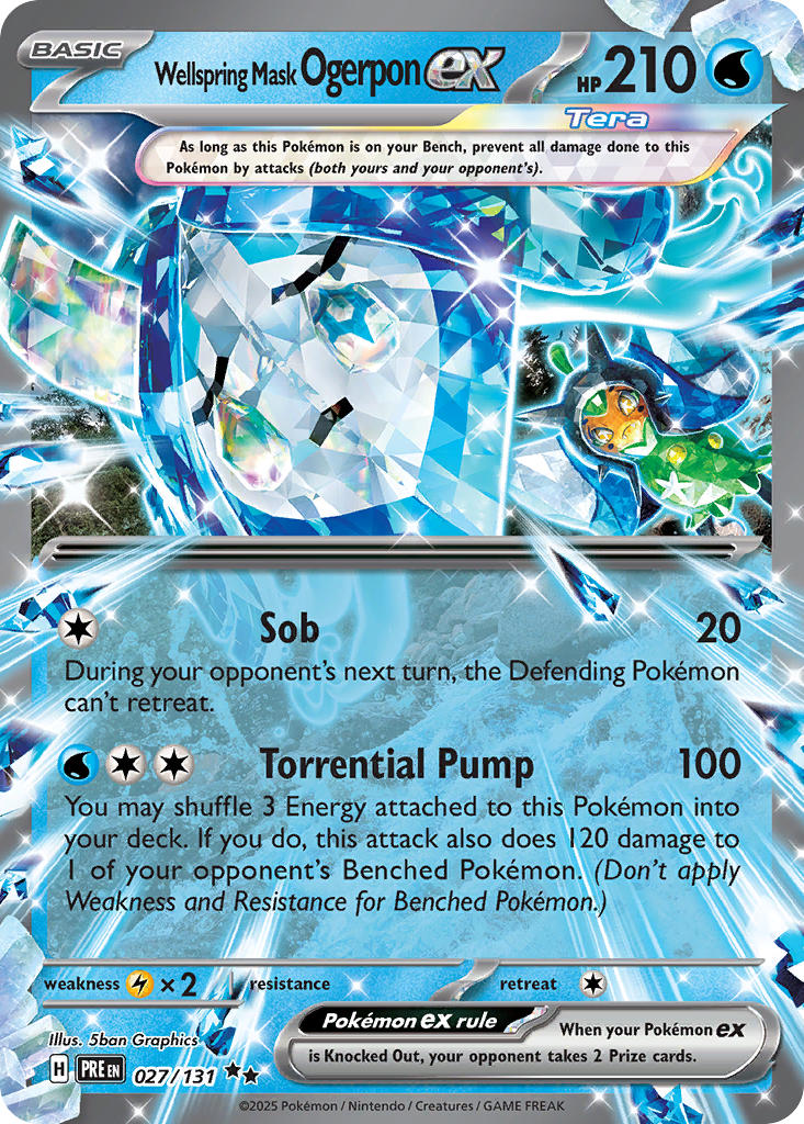 Wellspring Mask Ogerpon ex⁣ - Prismatic Evolutions⁣ (Double Rare)⁣ [027] English / Near Mint / Normal
