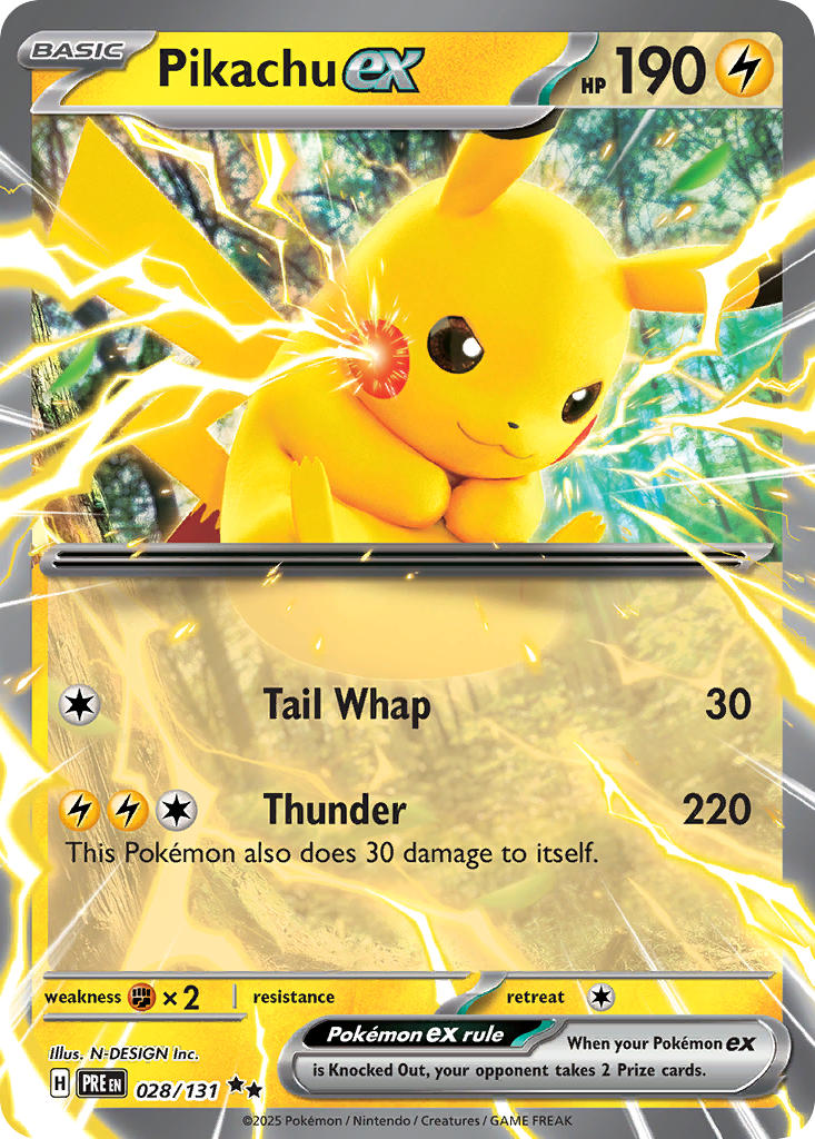 Pikachu ex⁣ - Prismatic Evolutions⁣ (Double Rare)⁣ [028] English / Near Mint / Normal