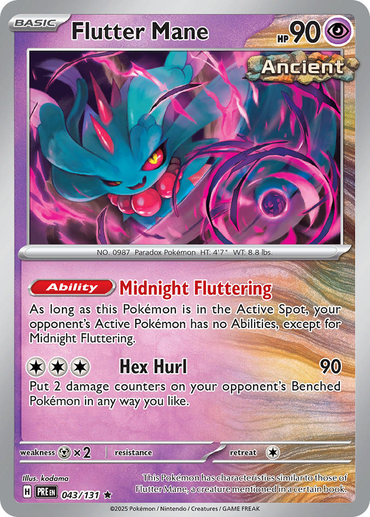 Flutter Mane⁣ - Prismatic Evolutions⁣ (Rare)⁣ [043] English / Near Mint / Reverse-Holo Normal