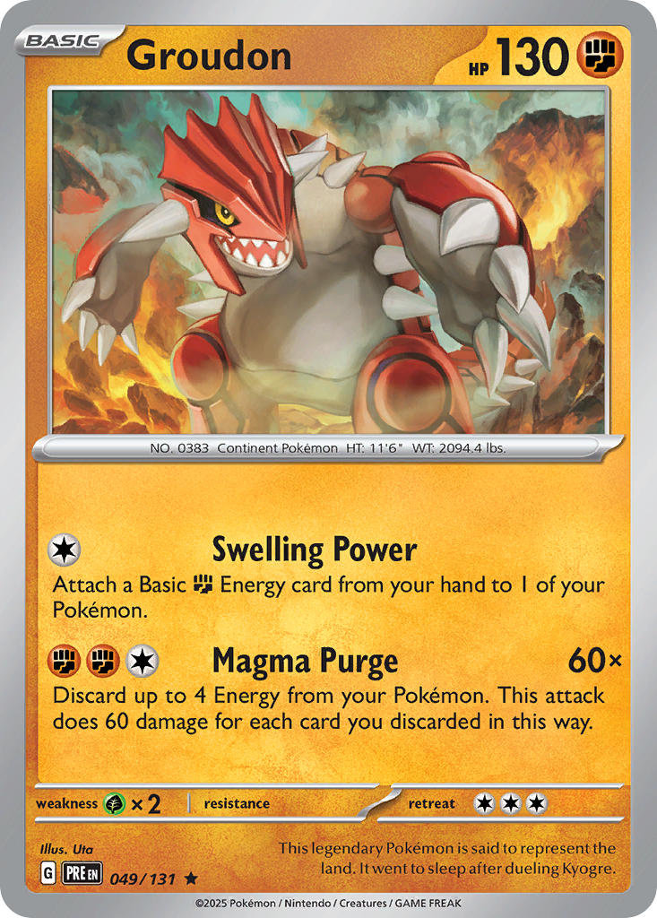 Groudon⁣ - Prismatic Evolutions⁣ (Rare)⁣ [049] English / Near Mint / Reverse-Holo Normal