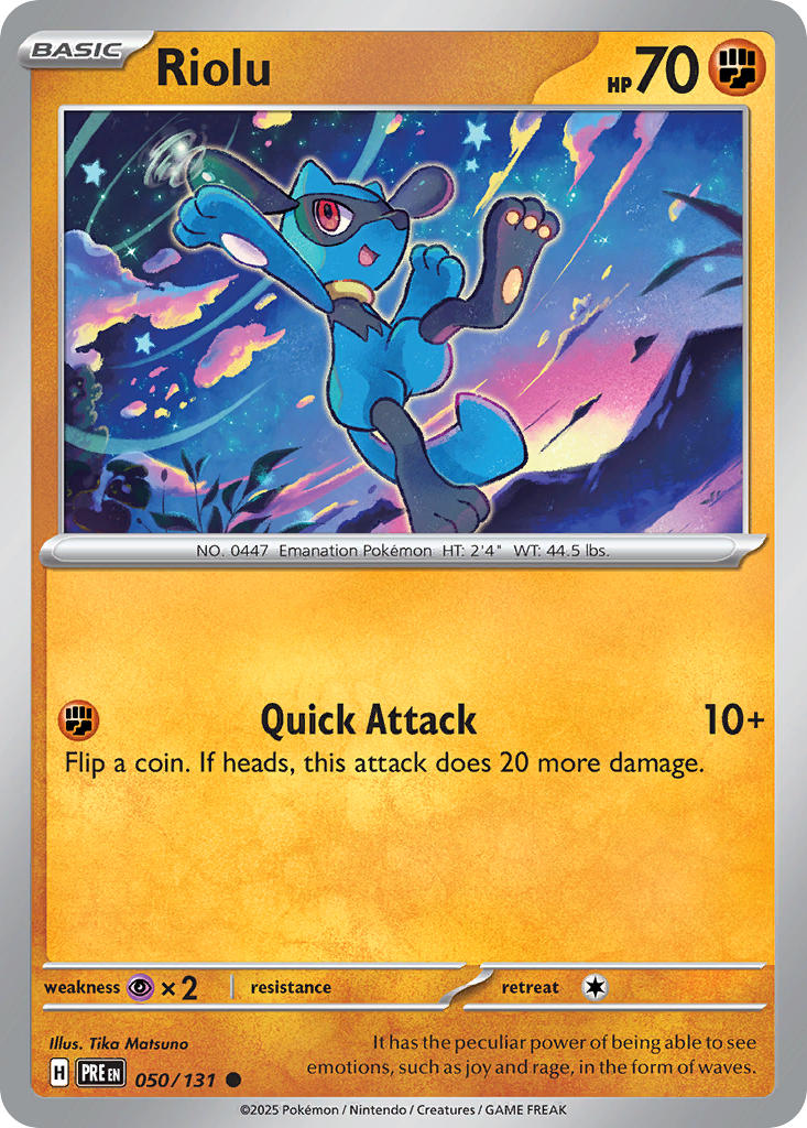 Riolu⁣ - Prismatic Evolutions⁣ (Common)⁣ [050] English / Near Mint / Reverse-Holo Normal