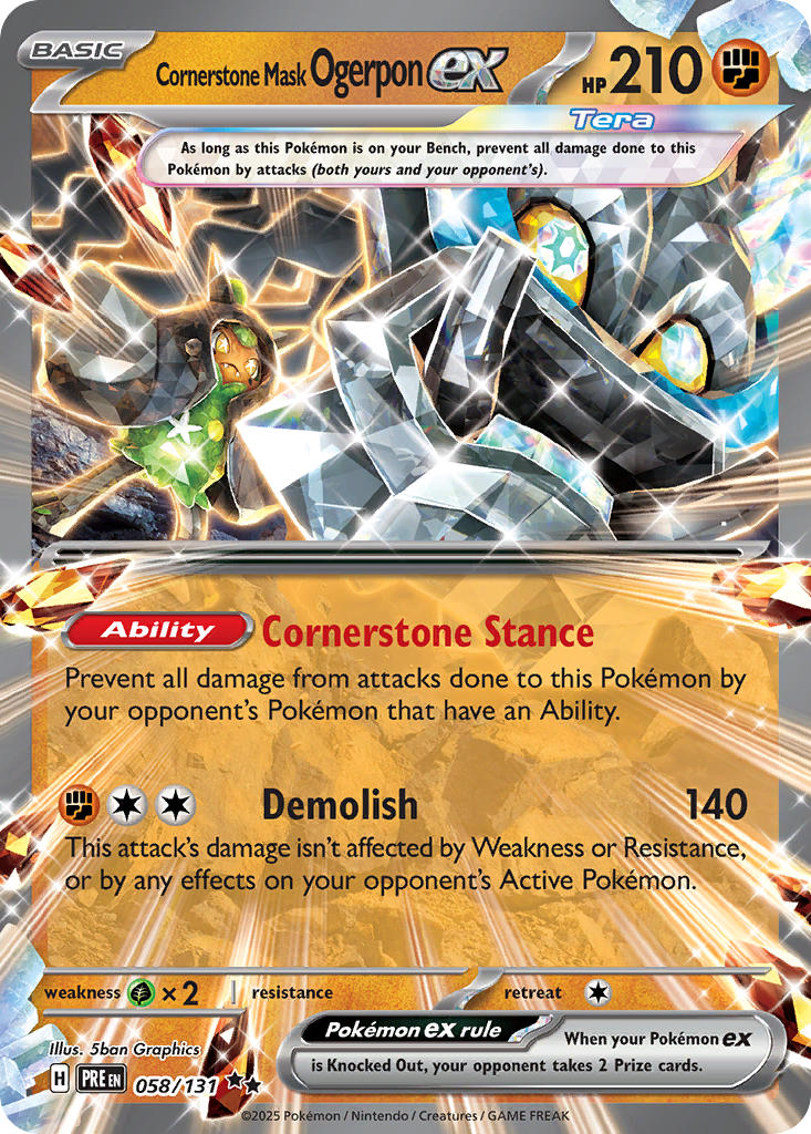 Cornerstone Mask Ogerpon ex⁣ - Prismatic Evolutions⁣ (Double Rare)⁣ [058] English / Near Mint / Normal