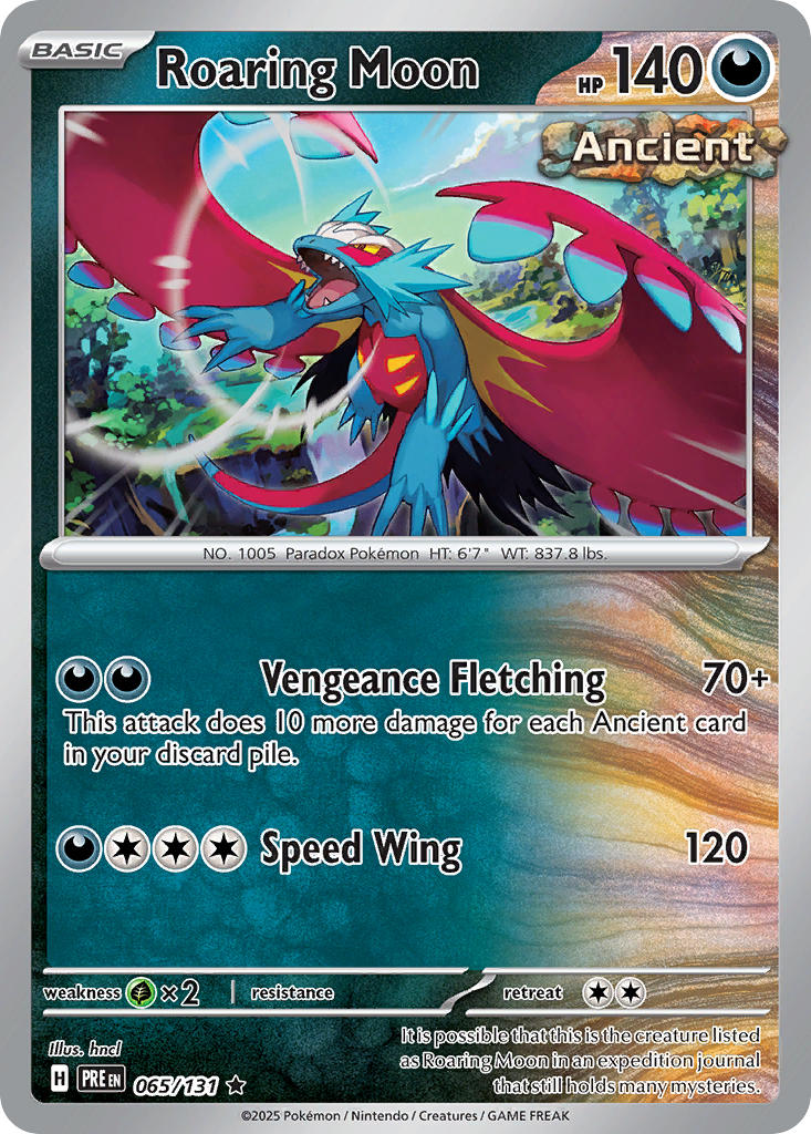 Roaring Moon⁣ - Prismatic Evolutions⁣ (Rare)⁣ [065] English / Near Mint / Reverse-Holo Normal