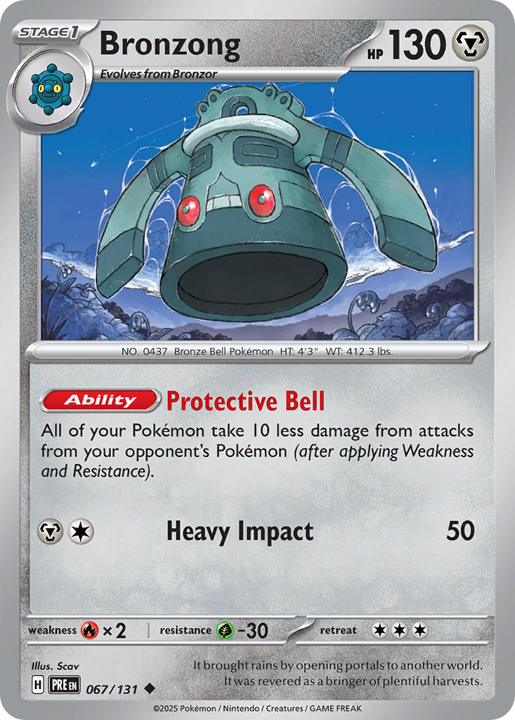 Bronzong⁣ - Prismatic Evolutions⁣ (Uncommon)⁣ [067] English / Near Mint / Reverse-Holo Normal