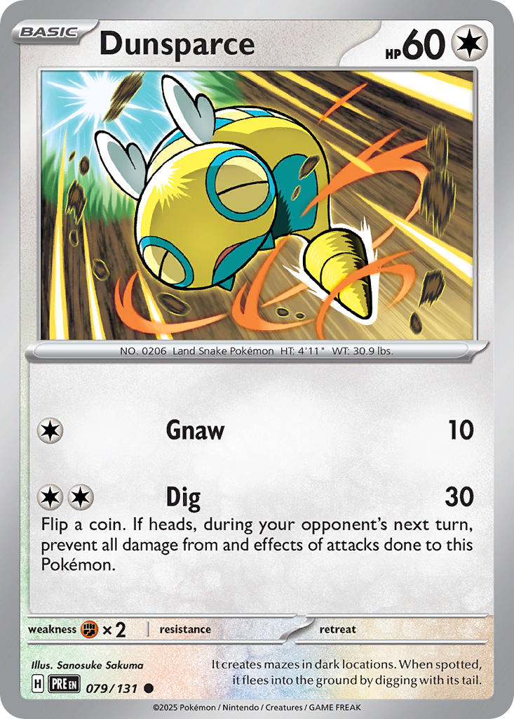 Dunsparce⁣ - Prismatic Evolutions⁣ (Common)⁣ [079] English / Near Mint / Reverse-Holo Normal