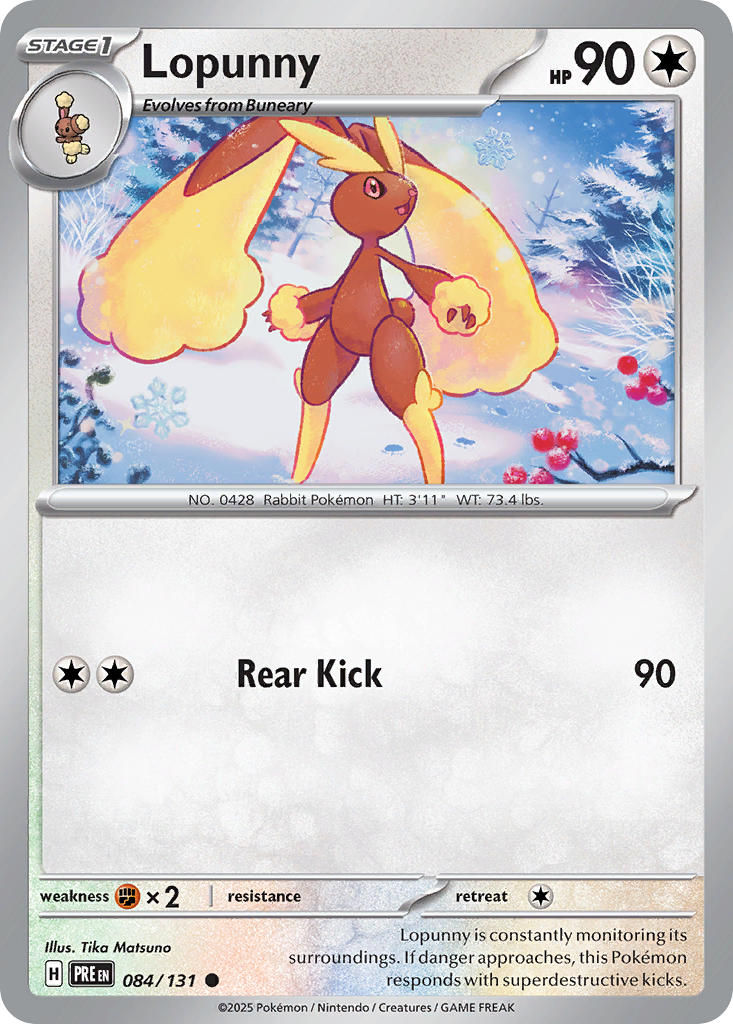 Lopunny⁣ - Prismatic Evolutions⁣ (Common)⁣ [084] English / Near Mint / Reverse-Holo Normal