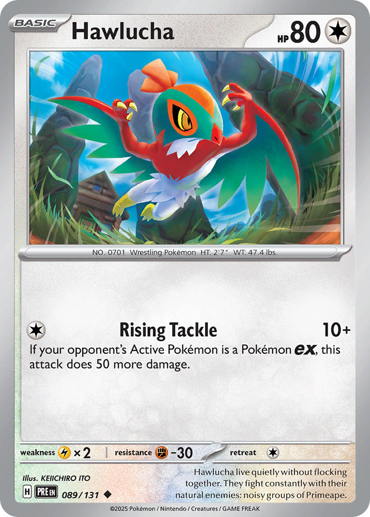 Hawlucha⁣ - Prismatic Evolutions⁣ (Uncommon)⁣ [089] English / Near Mint / Reverse-Holo Normal