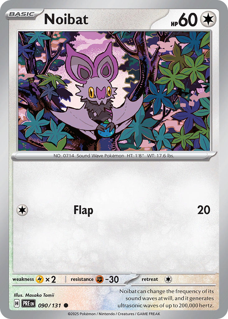 Noibat⁣ - Prismatic Evolutions⁣ (Common)⁣ [090] English / Near Mint / Reverse-Holo Normal