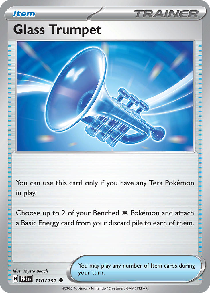 Glass Trumpet⁣ - Prismatic Evolutions⁣ (Uncommon)⁣ [110] English / Near Mint / Reverse-Holo Normal