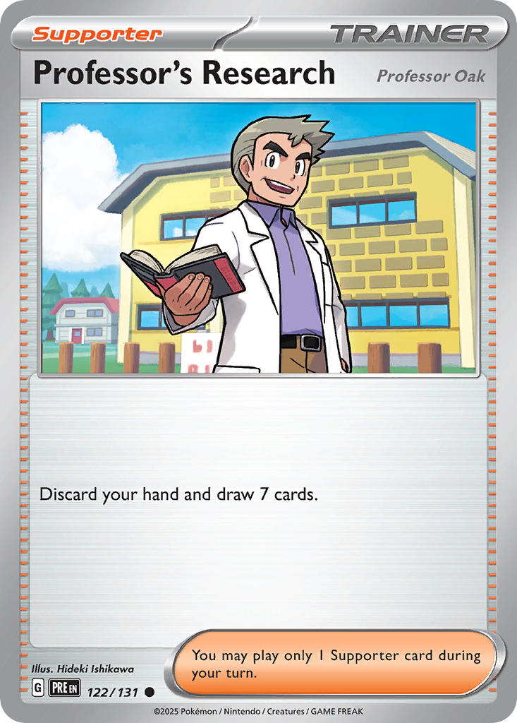 Professor's Research - Professor Oak⁣ - Prismatic Evolutions⁣ (Common)⁣ [122] English / Near Mint / Reverse-Holo Normal