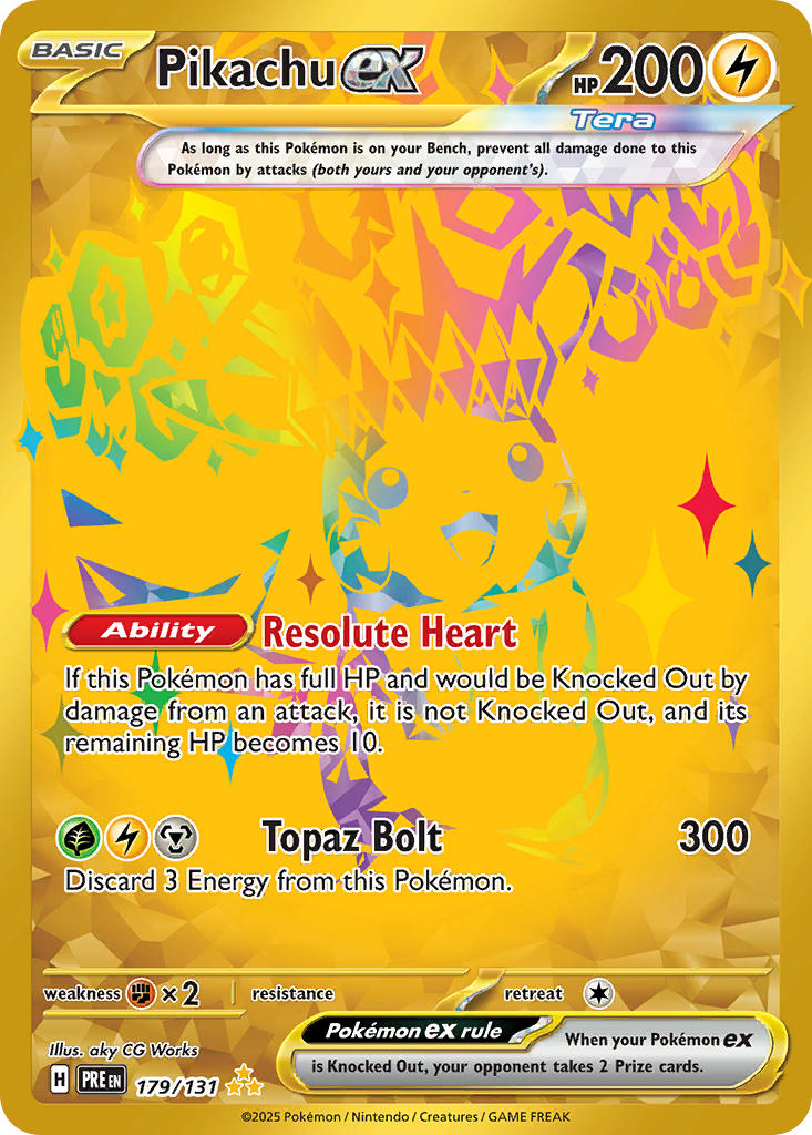 Pikachu ex⁣ - Prismatic Evolutions⁣ (Secret Rare)⁣ [179] English / Excellent / Normal
