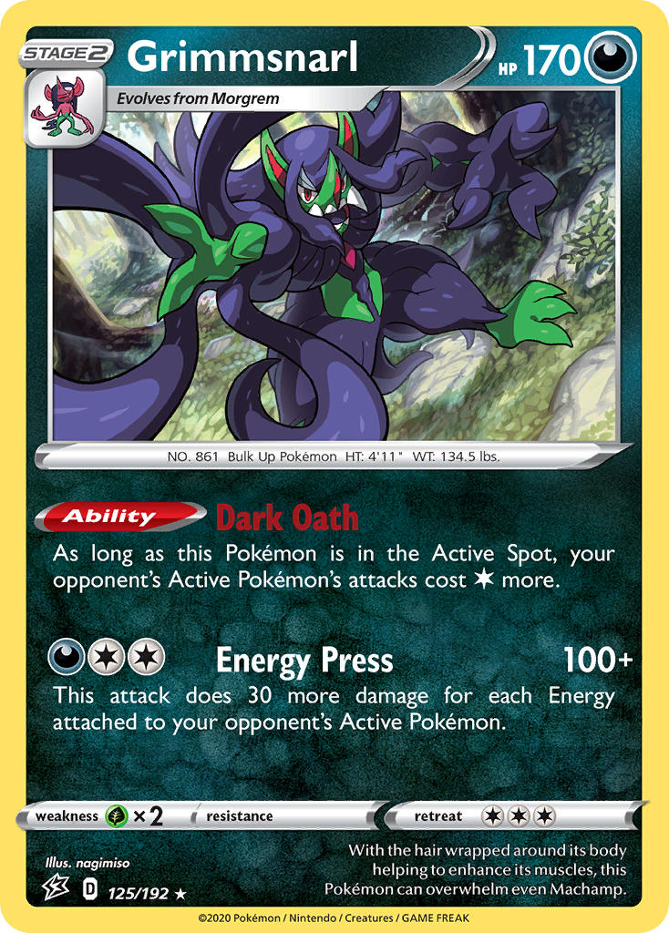 Grimmsnarl⁣ - Rebel Clash⁣ (Holo Rare)⁣ [125] English / Near Mint / Reverse-Holo Normal