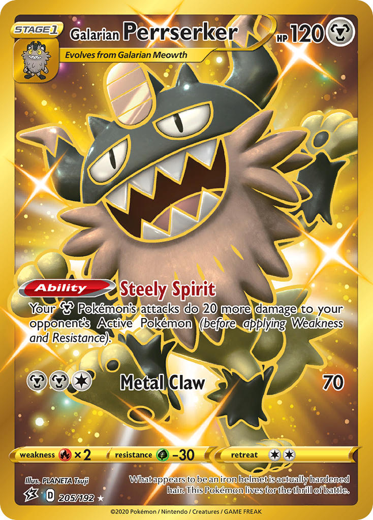 Galarian Perrserker⁣ - Rebel Clash⁣ (Secret Rare)⁣ [205] English / Near Mint / Normal