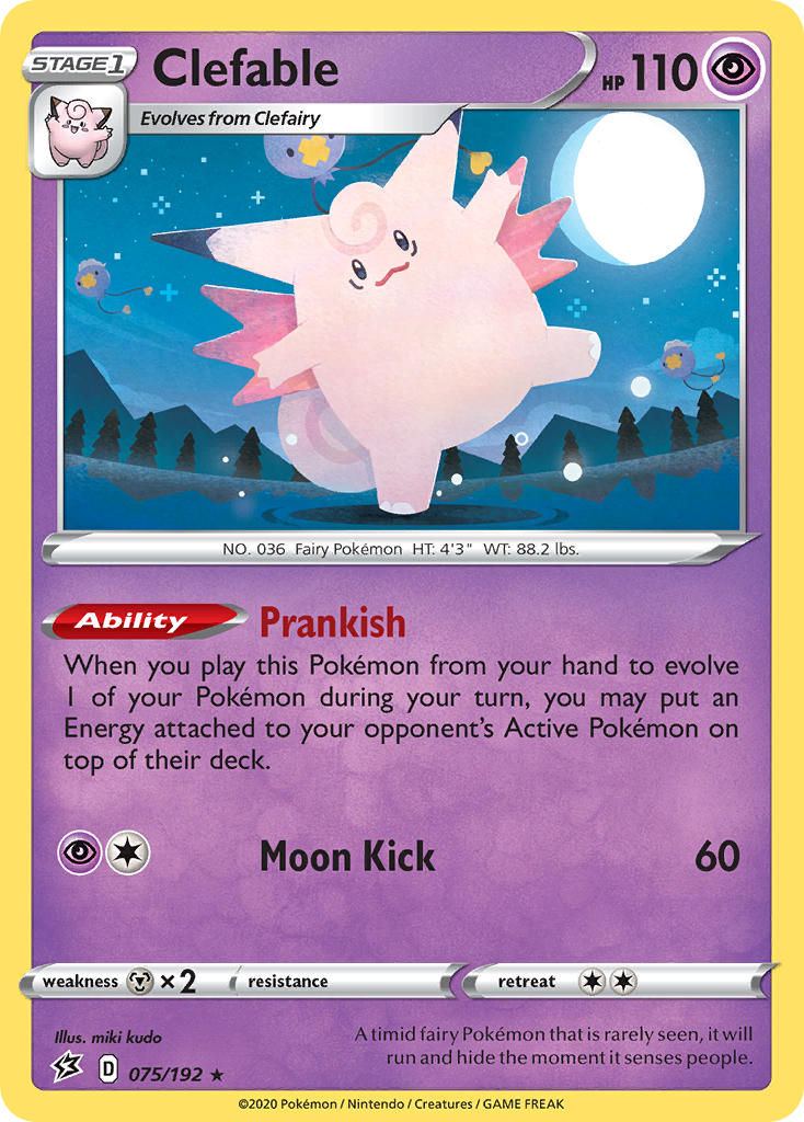 Clefable⁣ - Rebel Clash⁣ (Holo Rare)⁣ [75] English / Near Mint / Reverse-Holo Normal