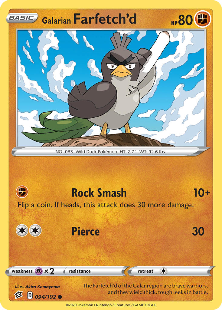 Galarian Farfetch'd⁣ - Rebel Clash⁣ (Common)⁣ [94] English / Near Mint / Normal