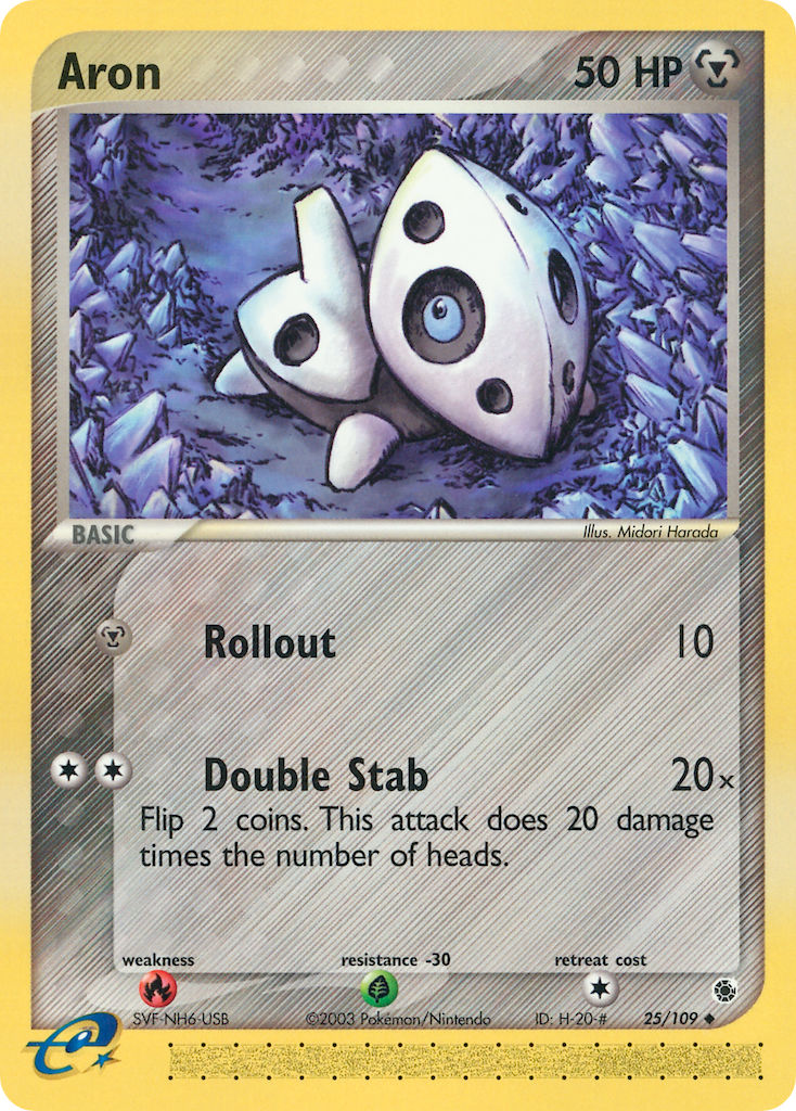 Aron (Rollout)⁣ - EX Ruby & Sapphire⁣ (Uncommon)⁣ [25] English / Near Mint / Normal