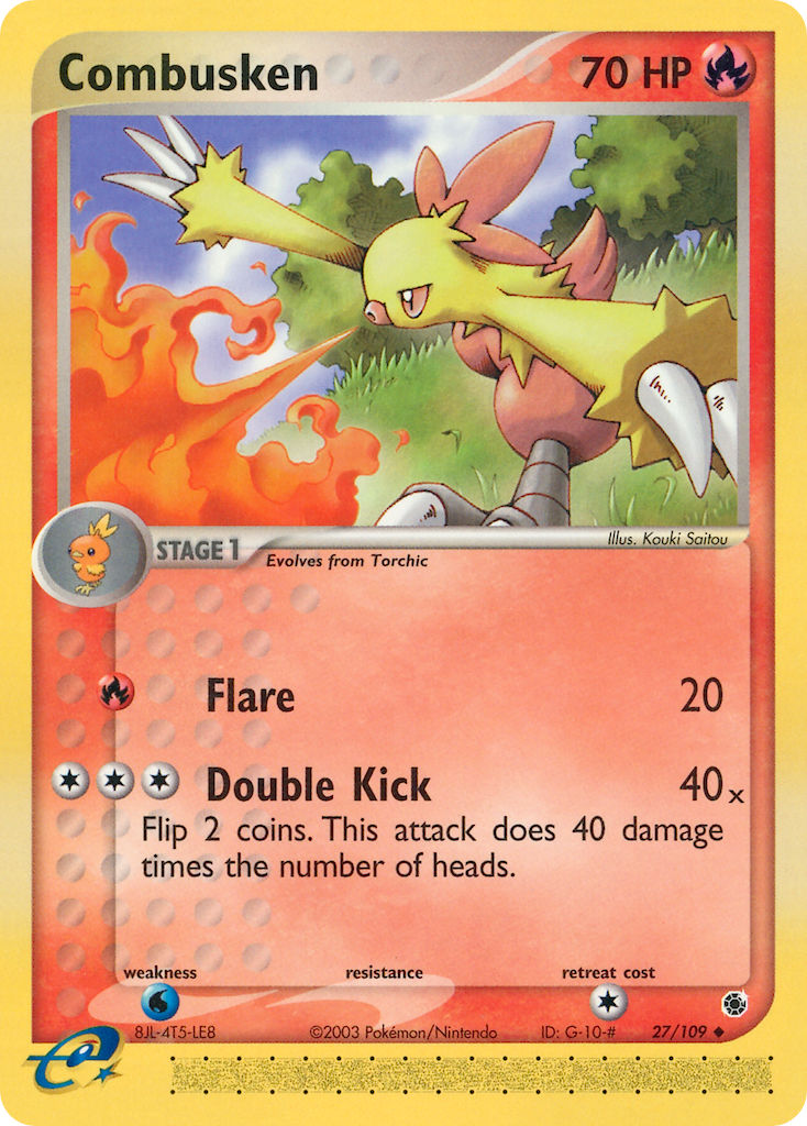 Combusken⁣ - EX Ruby & Sapphire⁣ (Uncommon)⁣ [27] English / Poor / Reverse-Holo Normal