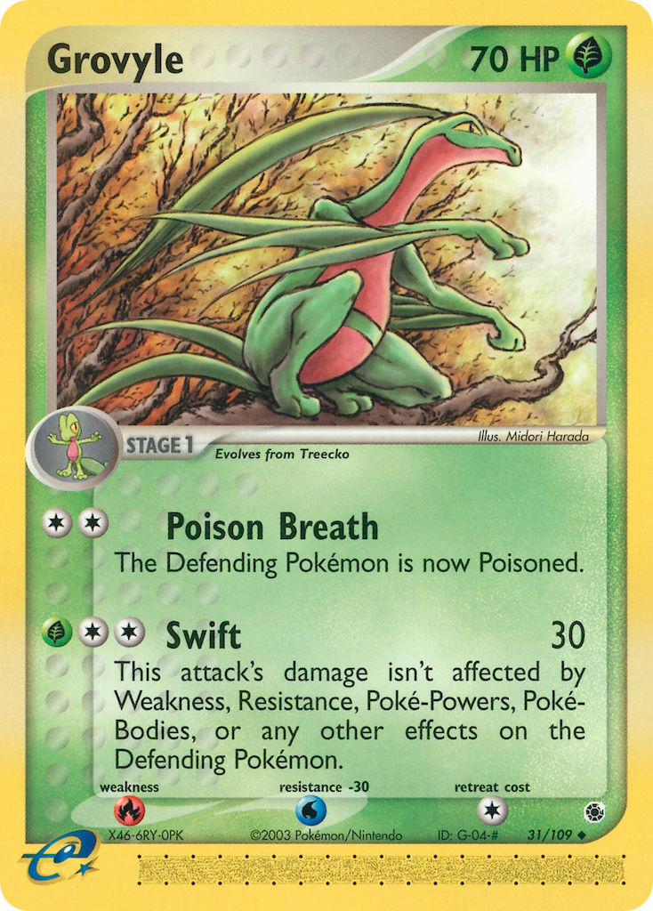 Grovyle⁣ - EX Ruby & Sapphire⁣ (Uncommon)⁣ [31] English / Light Played / Normal