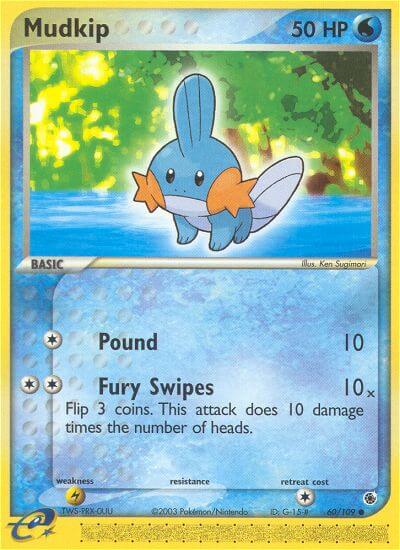 Mudkip⁣ - EX Ruby & Sapphire⁣ (Common)⁣ [60] English / Good / Reverse-Holo Normal