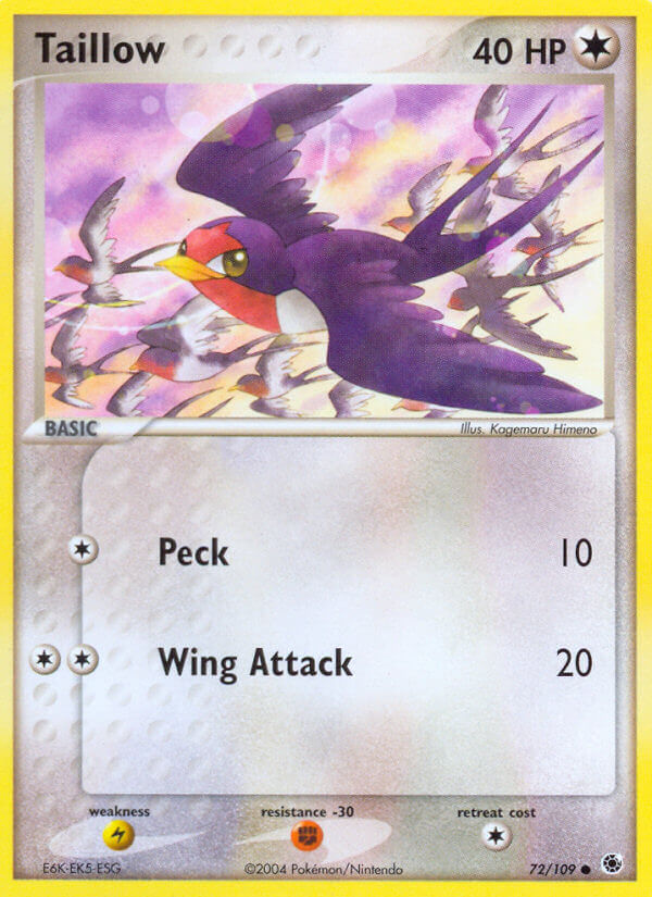 Taillow⁣ - EX Ruby & Sapphire⁣ (Common)⁣ [72] English / Near Mint / Reverse-Holo Normal