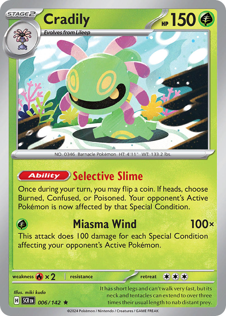 Cradily⁣ - Stellar Crown⁣ (Rare)⁣ [006] English / Near Mint / Normal