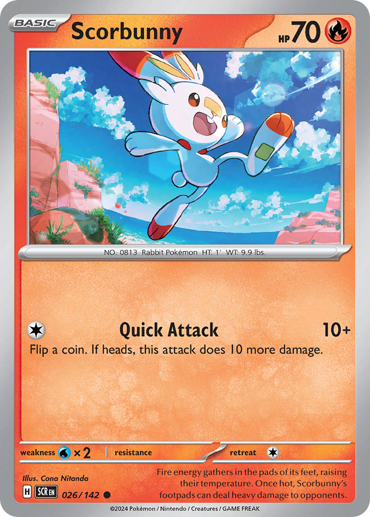 Scorbunny⁣ - Stellar Crown⁣ (Common)⁣ [026] English / Near Mint / Normal