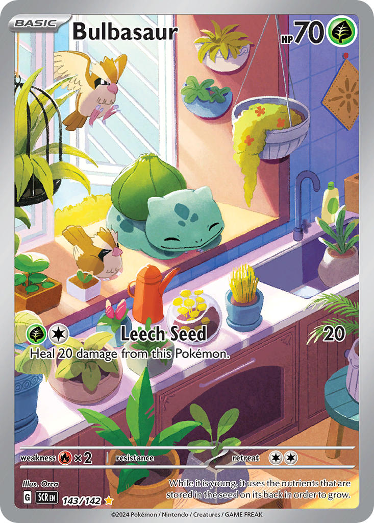 Bulbasaur⁣ - Stellar Crown⁣ (Illustration Rare)⁣ [143] English / Near Mint / Normal