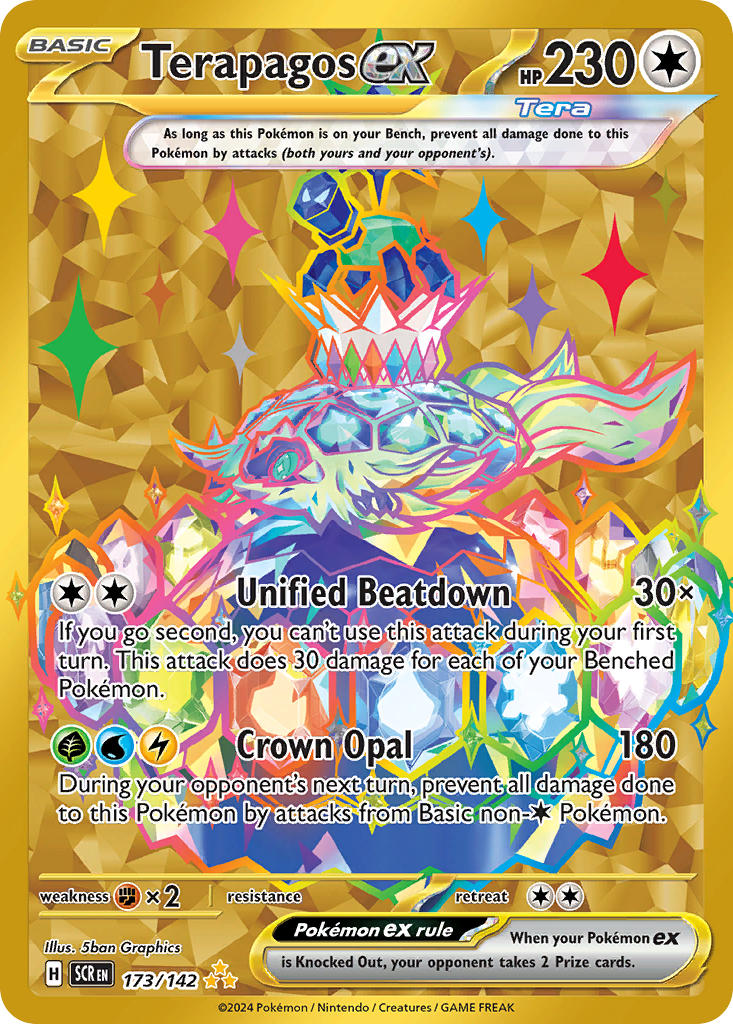 Terapagos ex⁣ - Stellar Crown⁣ (Secret Rare)⁣ [173] English / Near Mint / Normal