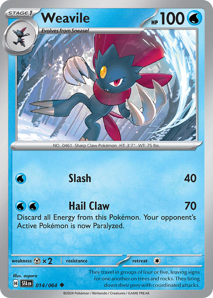 Weavile⁣ - Shrouded Fable⁣ (Uncommon)⁣ [014] English / Near Mint / Reverse-Holo Normal
